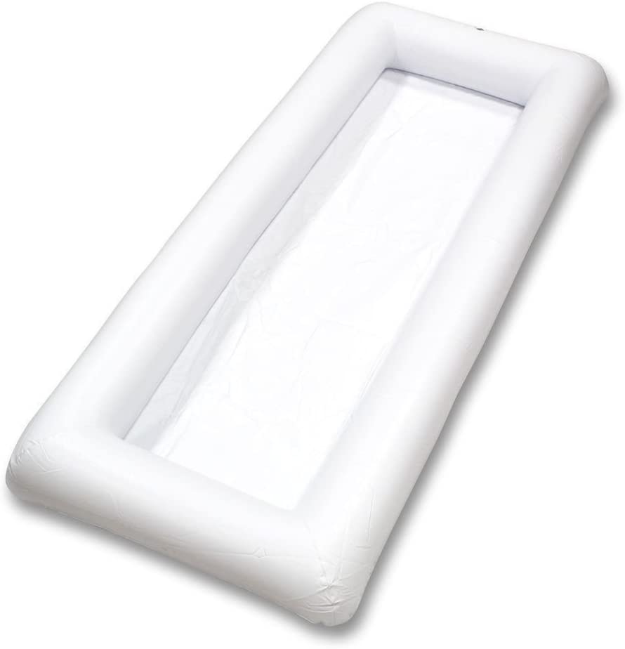 2 PCS Inflatable Serving Bars Ice Buffet Salad Serving Trays Food Drink Holder Cooler Containers Indoor Outdoor BBQ Picnic Pool Party Supplies Luau Cooler w Drain Plug