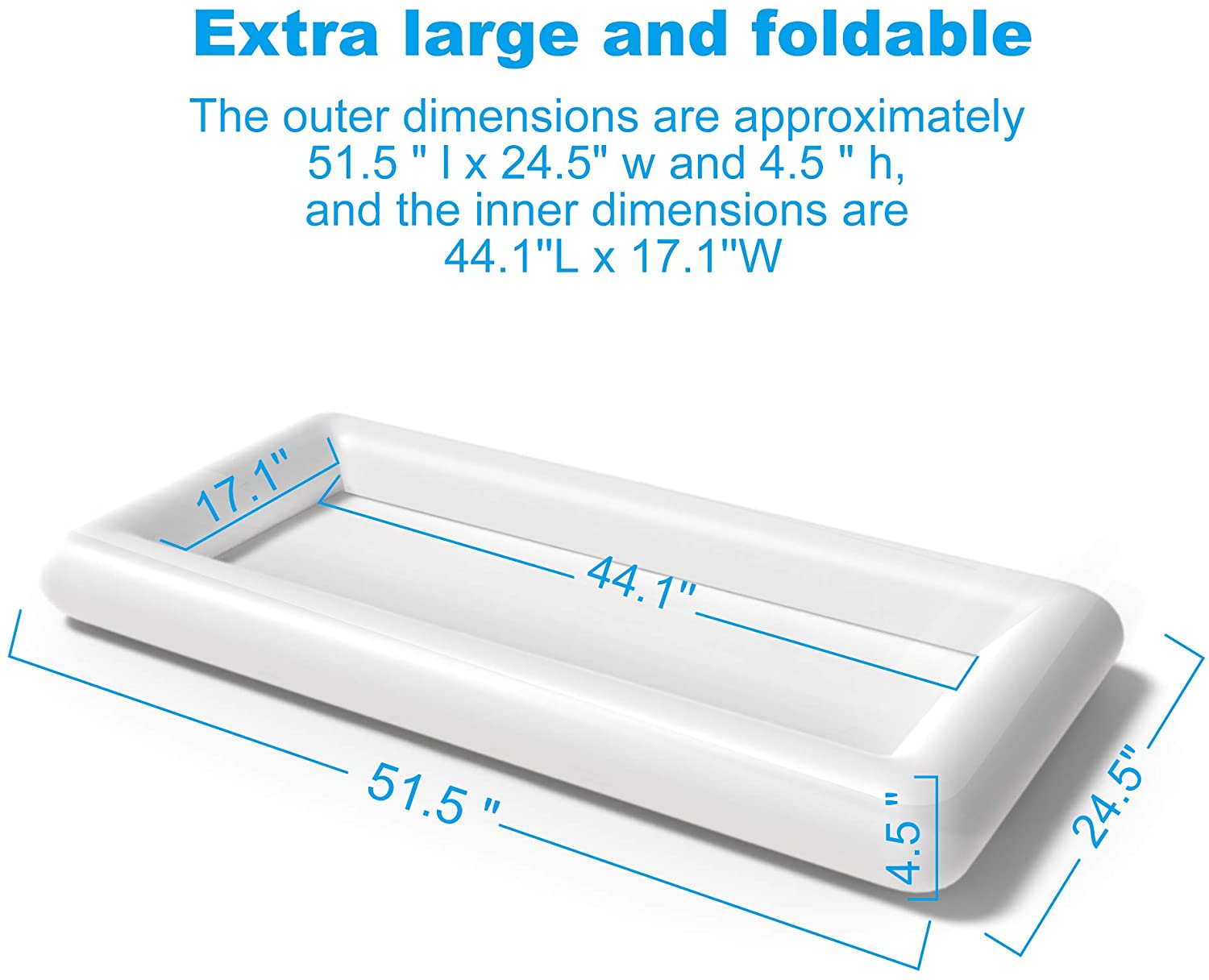 2 PCS Inflatable Serving Bars Ice Buffet Salad Serving Trays Food Drink Holder Cooler Containers Indoor Outdoor BBQ Picnic Pool Party Supplies Luau Cooler w Drain Plug