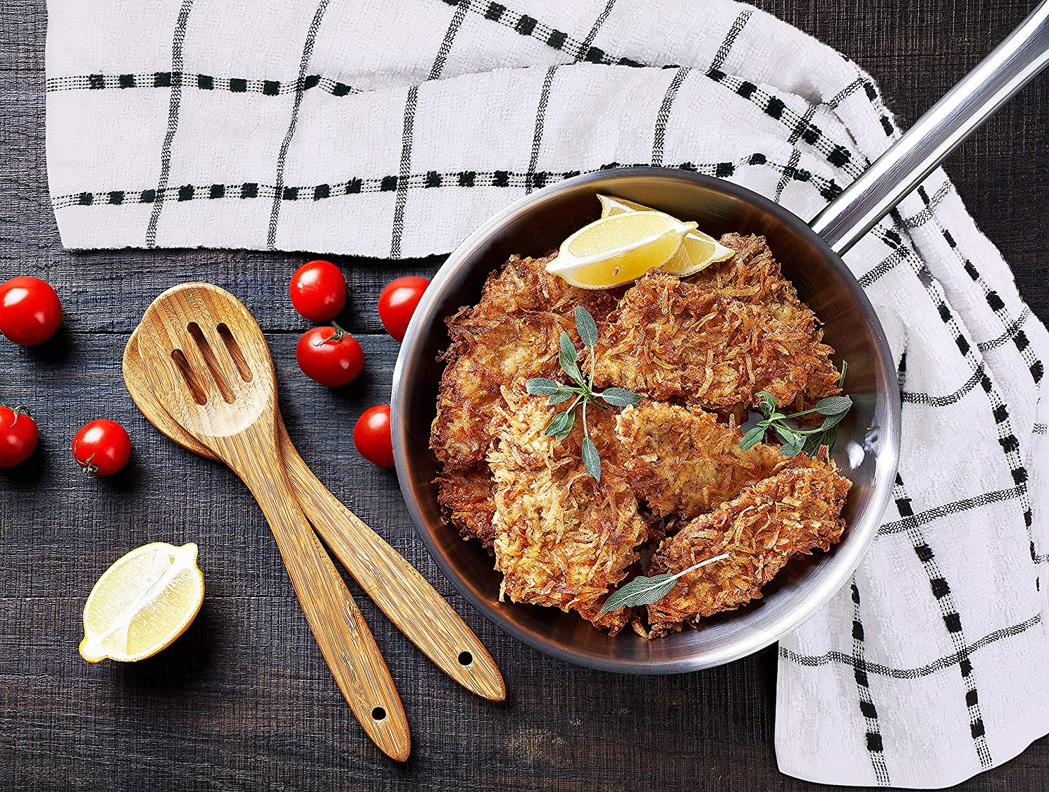 Towels Kitchen Towels, 15 x 25 Inches, 100% Ring Spun Cotton Super Soft and Absorbent Black Dish Towels, Tea Towels and Bar Towels, (Pack of 12)