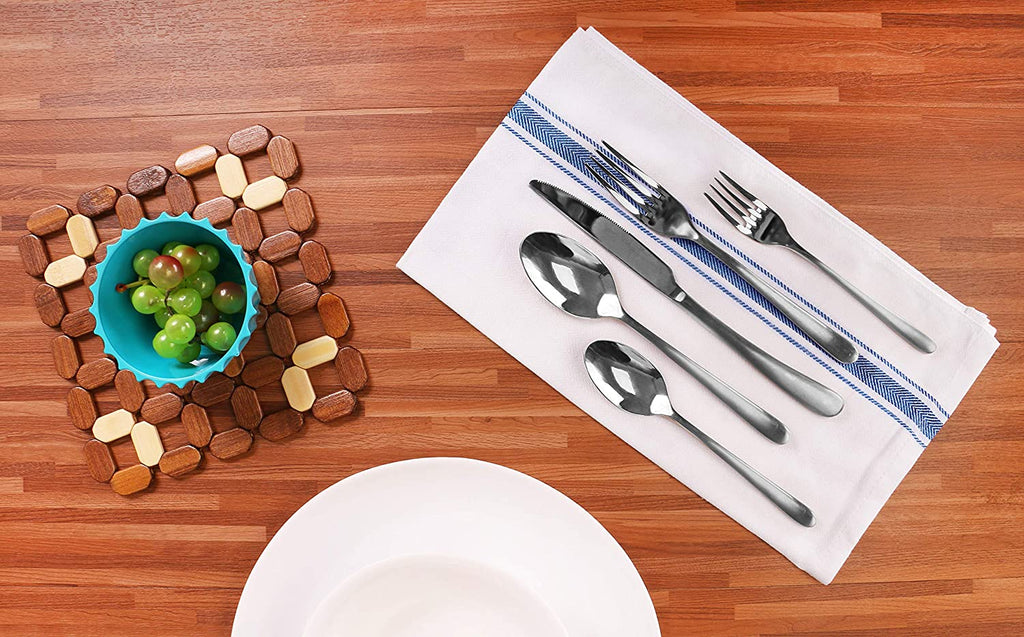 Towels 12 Pack Dish Towels - Resuable Kitchen Towels -15 x 25 Inches Ultra Soft Cotton Dish Cloths - Super Absorbent Cleaning Cloths, Blue